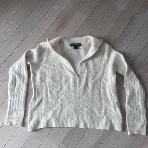 RALPH LAUREN Black Label Sweater 100% Cashmere XL Ivory